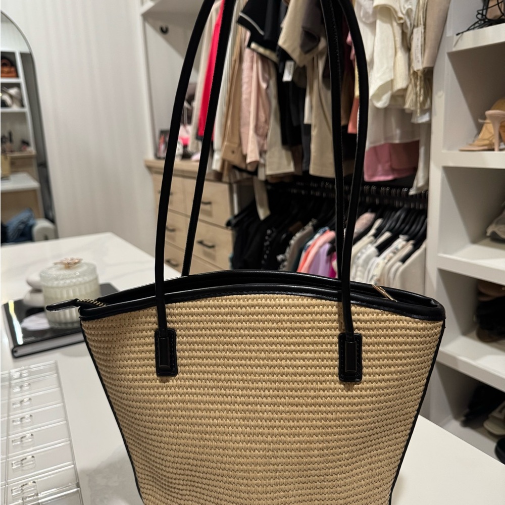 Elegant Tan and Black Women's Tote Bag